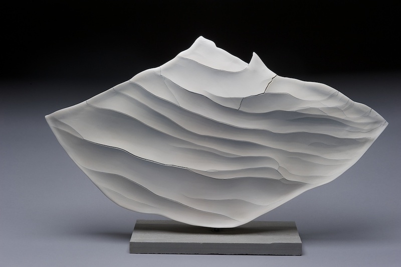 Cutting Edge-view 2 | 2011 | 14h x 22w x 5d in. | porcelain, slate