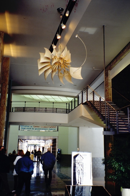 Nautilus | 1990 | 3.5 x 13 feet | porcelain, steel,aluminum, lusters & paint | Ottawa City Hall